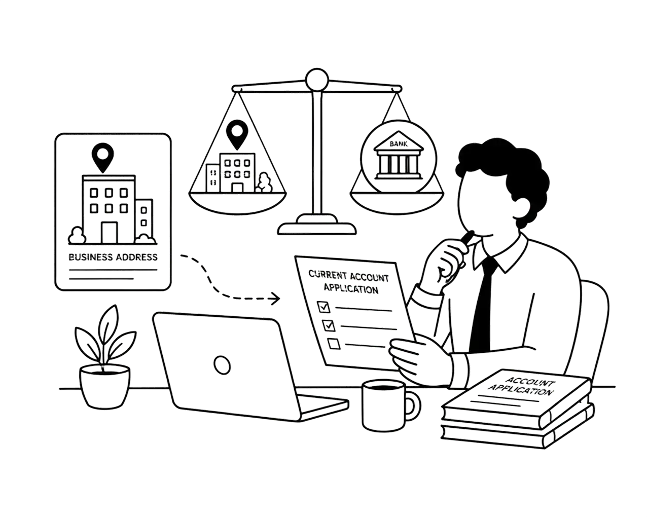 Banks weigh your business address when they review a current account application.